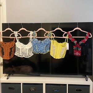 Urban Outfitters Crop Tops - Black, Yellow, Blue, White, Brown